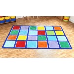 Covor mare 3x2 m pentru Copii cu patrate colorate Curcubeu - Covor Multicolor Rainbow